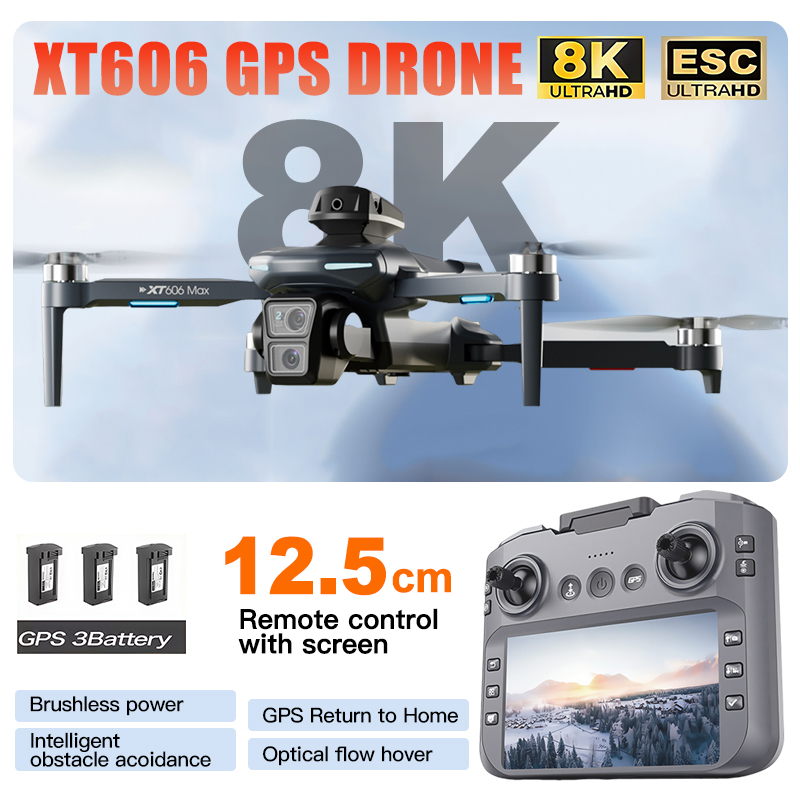 XT606 MAX 3 battery Drone 4k 8 - Drone Kit Long Range ulasan dan harga