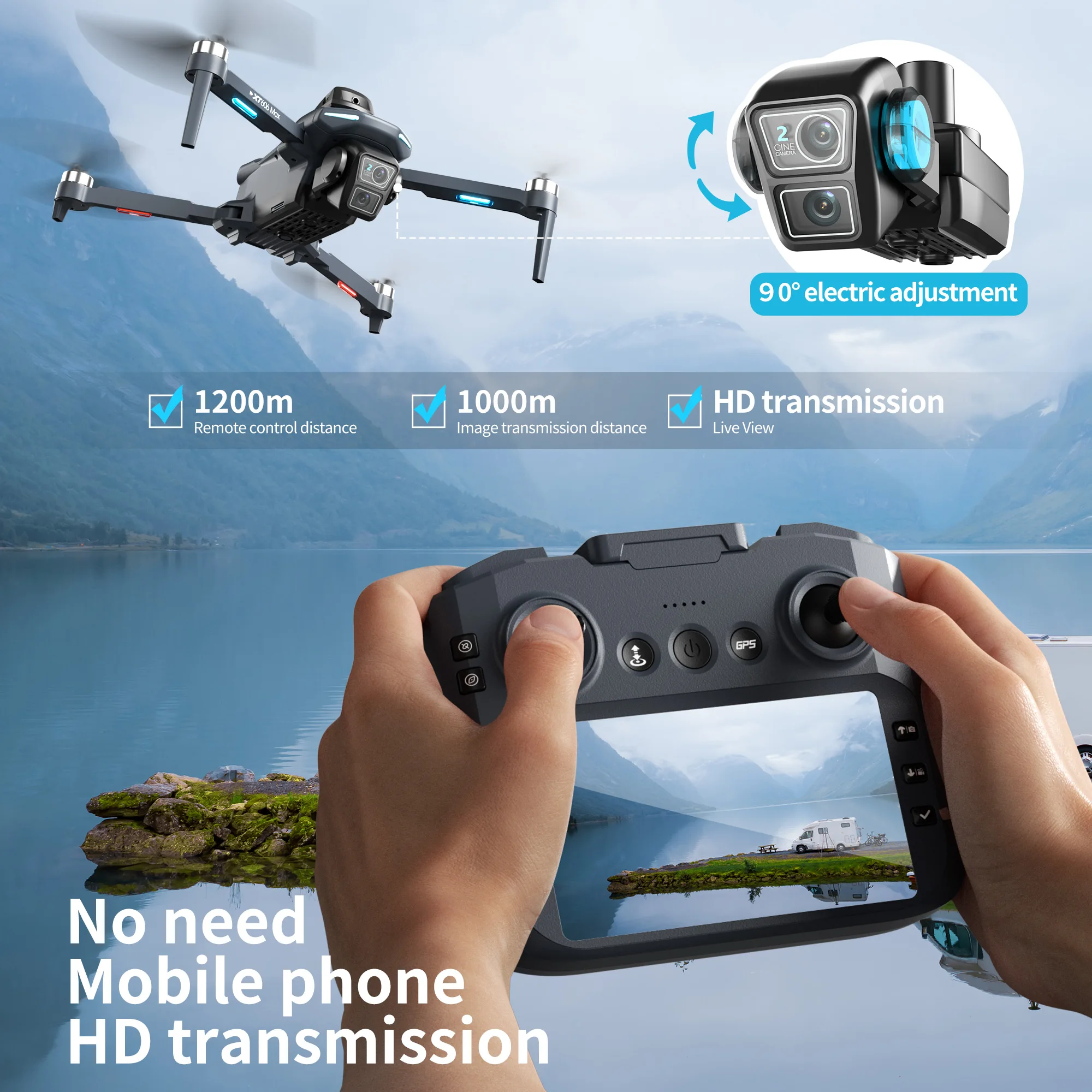 Lenovo XT606 MAX GPS Drone 4k  - Drone Kit Long Range ulasan dan harga