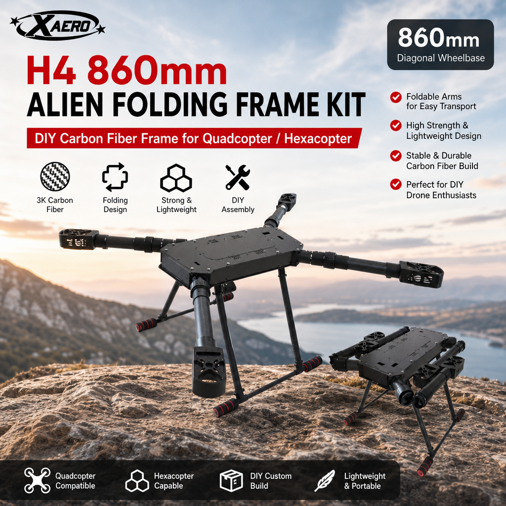 XAERO DIY H4 860mm Alien Foldi - Drone Kit Hexacopter ulasan dan harga