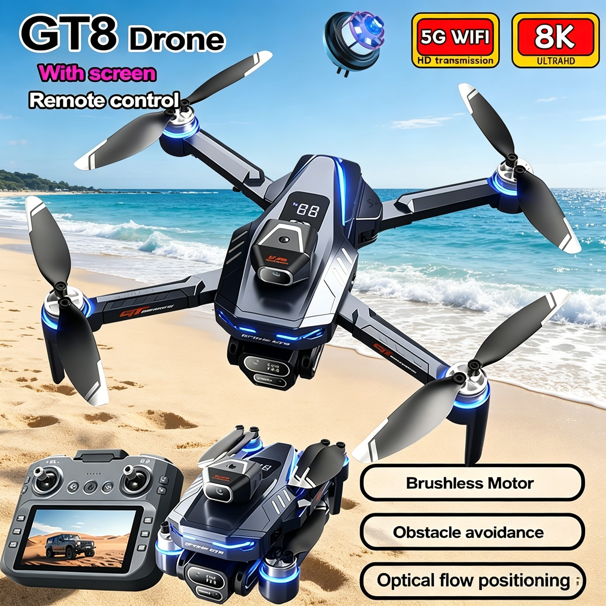 New Drone GT8 8K Professional  - Drone Kit Professional ulasan dan harga